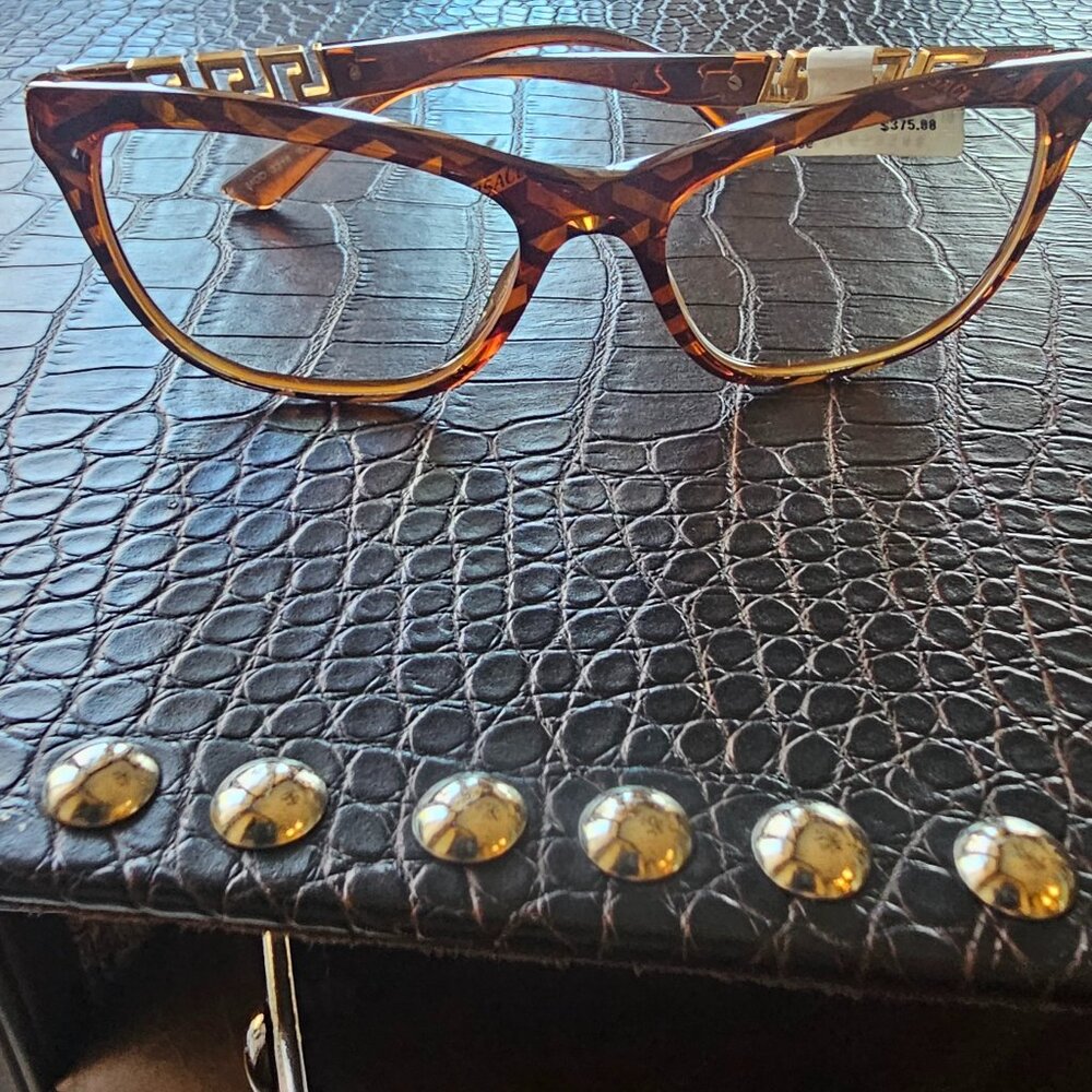 Versace havana print eyeglasses model 3318 brand new